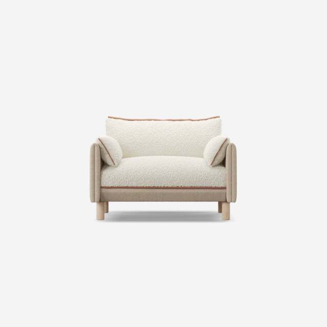 Cozy 1.5 Seater Sofa - Cream Textured Weave - image 1