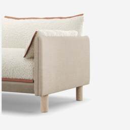 Cozy 1.5 Seater Sofa - Cream Textured Weave - thumbnail 2