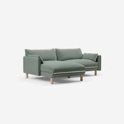 Cozy 3 Seater LH Chaise Sofa - Sage Cotton - thumbnail 1