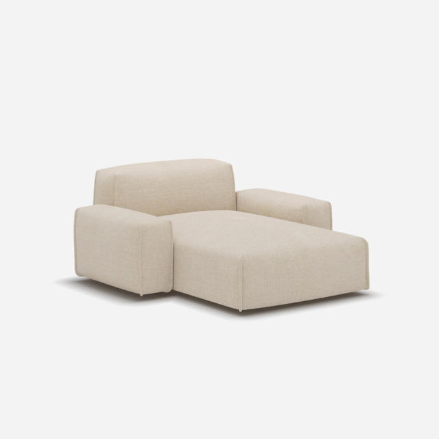 Float 1.5 Seater Chaise Sofa - Cream Textured Weave - image 1