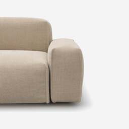 Float 1.5 Seater Chaise Sofa - Cream Textured Weave - thumbnail 2