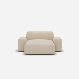 Float 1.5 Seater Chaise Sofa - Cream Textured Weave - thumbnail 3