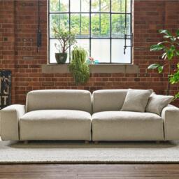 Float 1.5 Seater Chaise Sofa - Cream Textured Weave - thumbnail 6