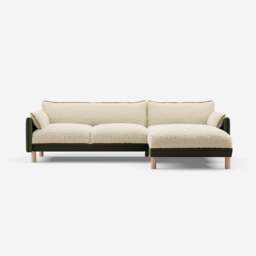 Cozy 4 Seater RH Chaise Sofa - Dark Green Velvet - thumbnail 3