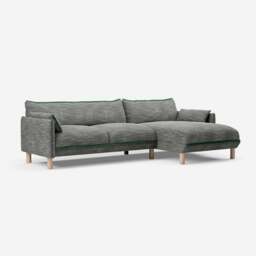 Cozy 4 Seater RH Chaise Sofa - Salt & Pepper Textured Weave - thumbnail 1