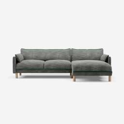 Cozy 4 Seater RH Chaise Sofa - Salt & Pepper Textured Weave - thumbnail 3