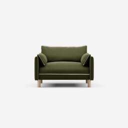 Cozy 1.5 Seater Sofa - Dark Green Velvet - thumbnail 1