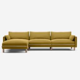 Cozy 5 Seater LH Chaise Sofa - Mustard Velvet - thumbnail 3
