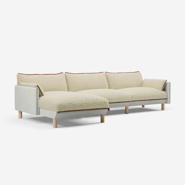 Cozy 5 Seater LH Chaise Sofa - Natural Cotton - image 1