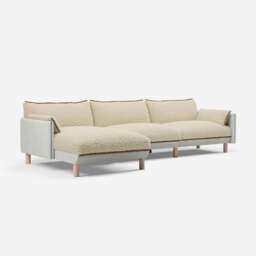 Cozy 5 Seater LH Chaise Sofa - Natural Cotton