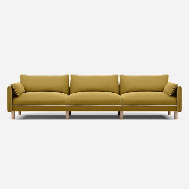Cozy 5 Seater Sofa - Mustard Velvet - image 1
