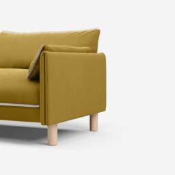 Cozy 5 Seater Sofa - Mustard Velvet - thumbnail 2