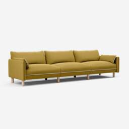 Cozy 5 Seater Sofa - Mustard Velvet - thumbnail 3