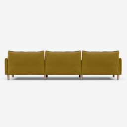 Cozy 5 Seater Sofa - Mustard Velvet - thumbnail 4