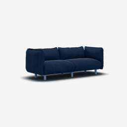 Pillow 3 Seater Sofa - Midnight Blue Velvet - thumbnail 3