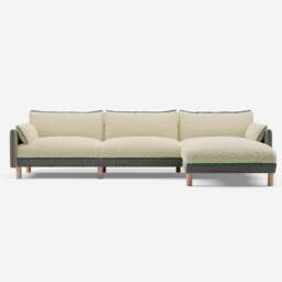 Cozy 5 Seater RH Chaise Sofa - Salt & Pepper Textured Weave - thumbnail 3