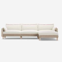Cozy 5 Seater RH Chaise Sofa - Cream Textured Weave - thumbnail 3