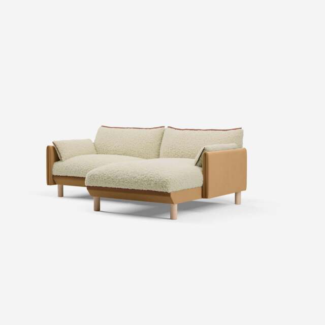 Cozy 3 Seater RH Chaise Sofa - Ochre Cotton - image 1