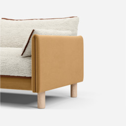 Cozy 3 Seater RH Chaise Sofa - Ochre Cotton - thumbnail 2
