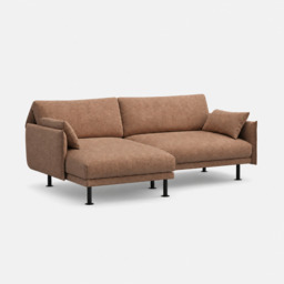 Rest 3 Seater LH Chaise Sofa - Mocha Chenille Weave