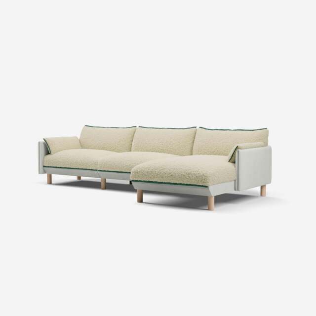 Cozy 5 Seater RH Chaise Sofa - Natural Cotton - image 1