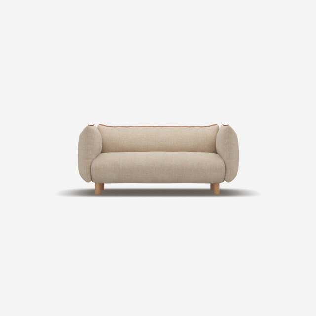 Pillow 2 Seater Sofa - Cream Textured Weave - image 1