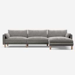 Cozy 5 Seater RH Chaise Sofa - Salt & Pepper Textured Weave - thumbnail 3
