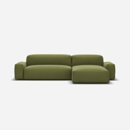 Float 4 Seater RH Chaise Sofa - Dark Green Velvet - thumbnail 4