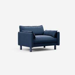 Cozy 1.5 Seater Sofa - Midnight Blue Velvet - thumbnail 4