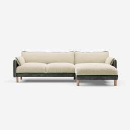 Cozy 4 Seater RH Chaise Sofa - Salt & Pepper Textured Weave - thumbnail 3