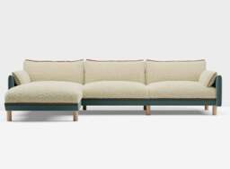 Cozy 5 Seater LH Chaise Sofa - Sage Cotton - thumbnail 3