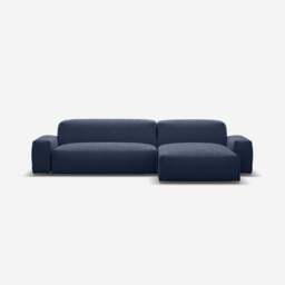 Float 4 Seater RH Chaise Sofa - Navy Cotton - thumbnail 3