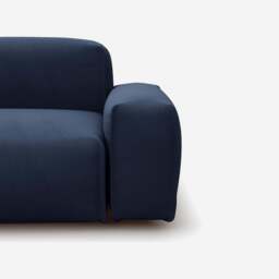 Float 4 Seater RH Chaise Sofa - Navy Cotton - thumbnail 2