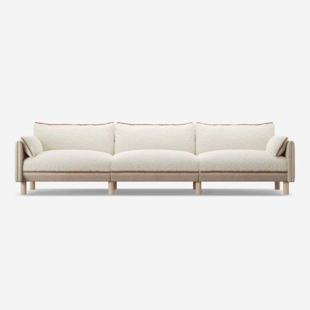 Cozy 5 Seater Sofa - Cream Textured Weave - image 1