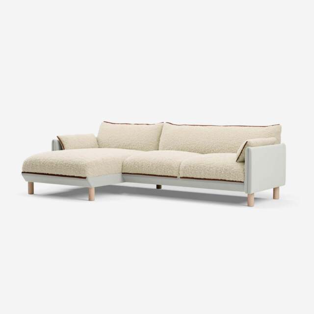 Cozy 4 Seater LH Chaise Sofa - Natural Cotton - image 1