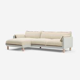Cozy 4 Seater LH Chaise Sofa - Natural Cotton