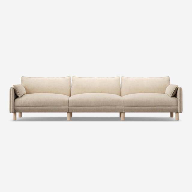 Cozy 5 Seater Sofa - Cream Textured Weave - image 1