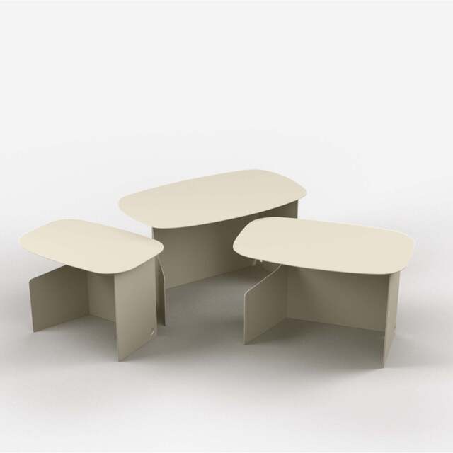 Cutout Nesting Tables - Eggshell White - image 1