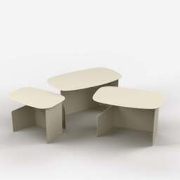 Cutout Nesting Tables - Eggshell White