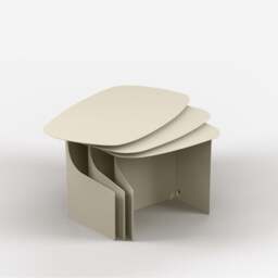 Cutout Nesting Tables - Eggshell White - thumbnail 3