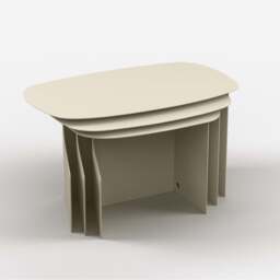 Cutout Nesting Tables - Eggshell White - thumbnail 4