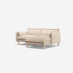 Cozy 3 Seater RH Chaise Sofa - Cream Textured Weave