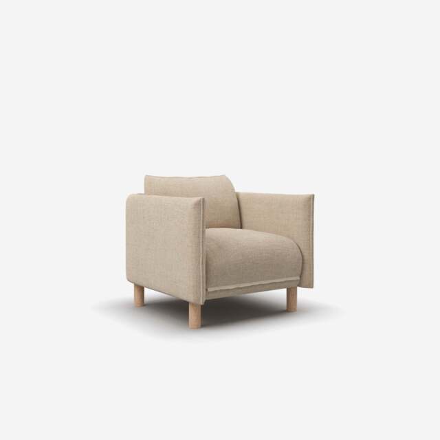 Cozy Armchair - Cream Textured Weave - image 1