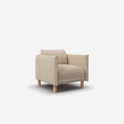 Cozy Armchair - Cream Textured Weave - thumbnail 1