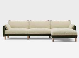 Cozy 5 Seater RH Chaise Sofa - Dark Green Velvet - thumbnail 3