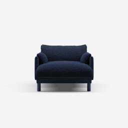 Cozy 1.5 Seater Chaise Sofa - Navy Cotton - thumbnail 3