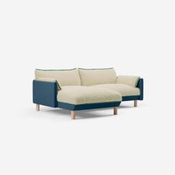 Cozy 3 Seater LH Chaise Sofa - Teal Velvet