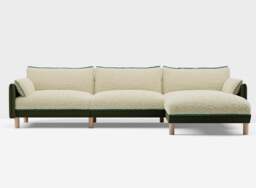 Cozy 5 Seater RH Chaise Sofa - Dark Green Velvet - thumbnail 3