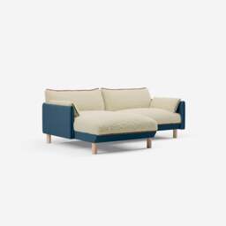 Cozy 3 Seater LH Chaise Sofa - Teal Velvet