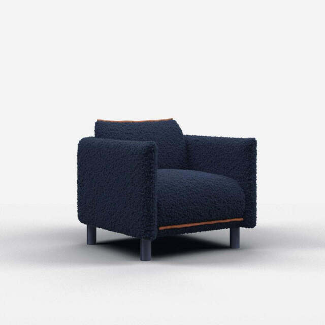 Cozy Armchair - Navy Fleece - image 1